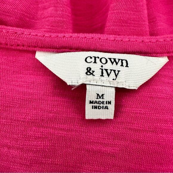 Crown and ivy, pink ruffled tank top size M - Picture 4 of 6